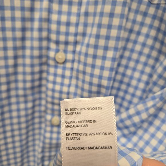 UNTUCKit Button Down Shirt Mens XXL Performance Nylon Stevens Long Sleeve Plaid - Picture 7 of 8